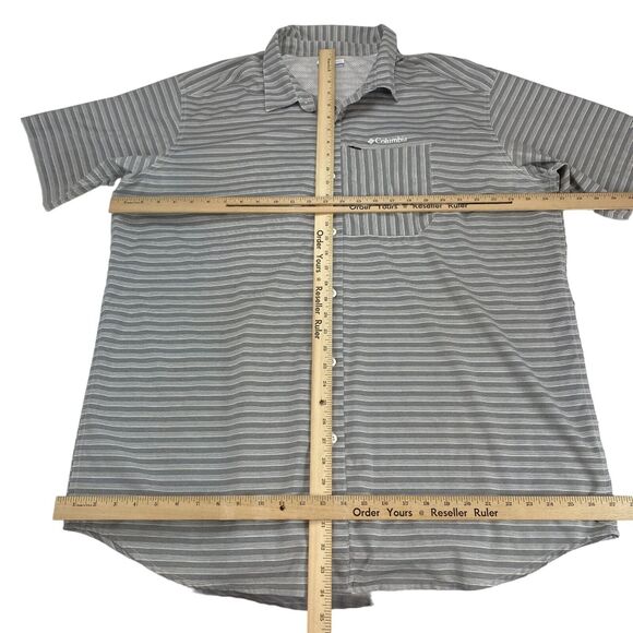 Columbia Shirt MensTall 2X Gray Twisted Creek Omni Shade Collared Button Down - Picture 3 of 14